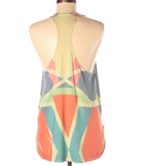 Womens Vibrant Geometric Racerback Tank Top Medium By Yahada Polyester/Rayon Ble - Picture 3 of 5